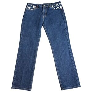 Levis 511 Jeans Men's 36x32 Blue Dark Wash Cotton‎ Stretch Slim Straight Cheetah